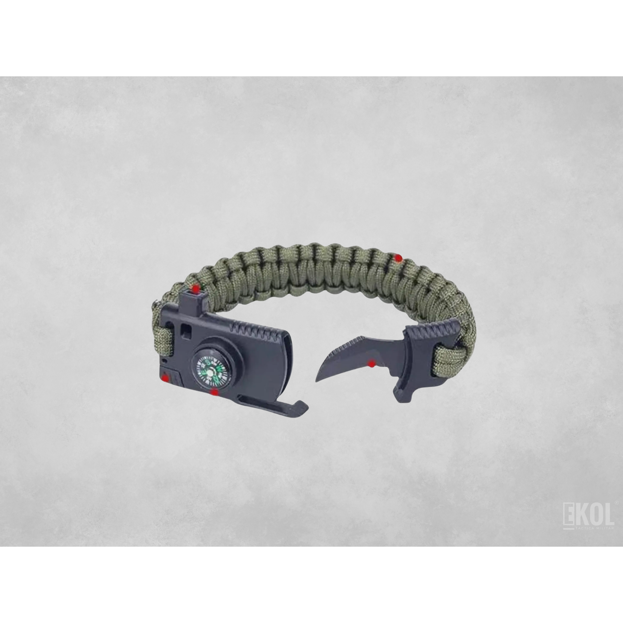 Pulsera Paracord Supervivencia Pedernal Silbato Cortapluma 3