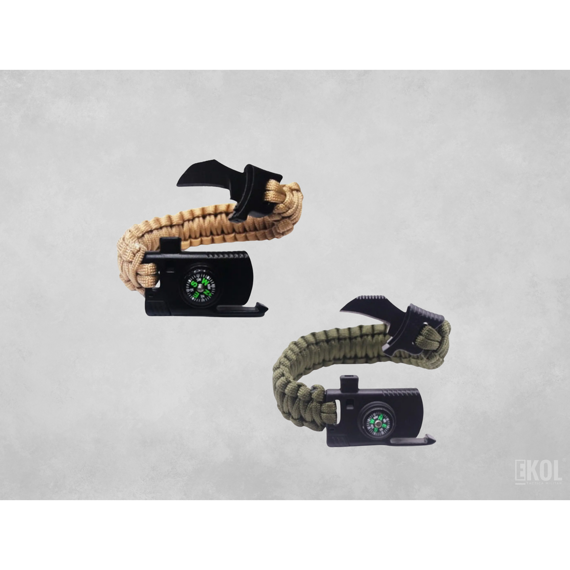 Pulsera Paracord Supervivencia Pedernal Silbato Cortapluma 5