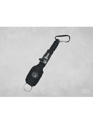 Paracord Kit De Pesca Con Mosquetón Brújula Silbato Pedernal