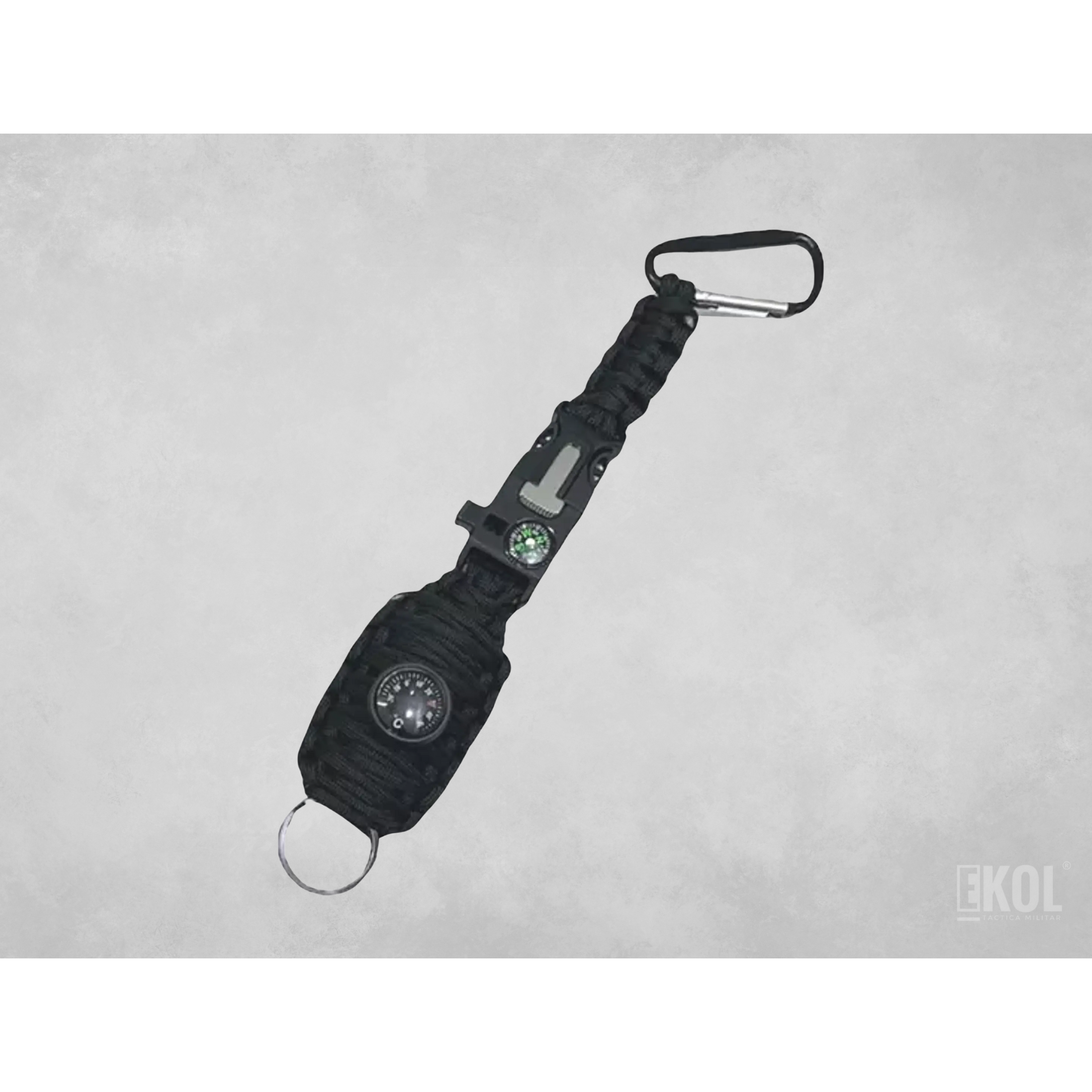 Paracord Kit De Pesca Con Mosquetón Brújula Silbato Pedernal 1