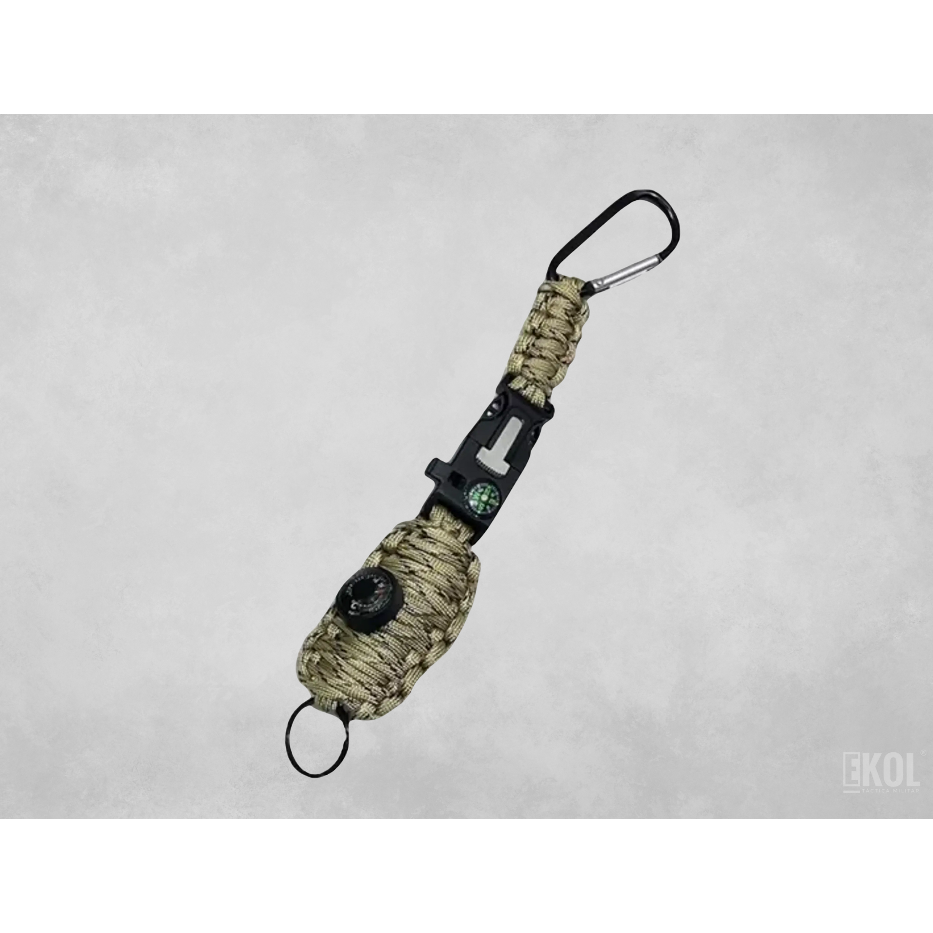 Paracord Kit De Pesca Con Mosquetón Brújula Silbato Pedernal 3