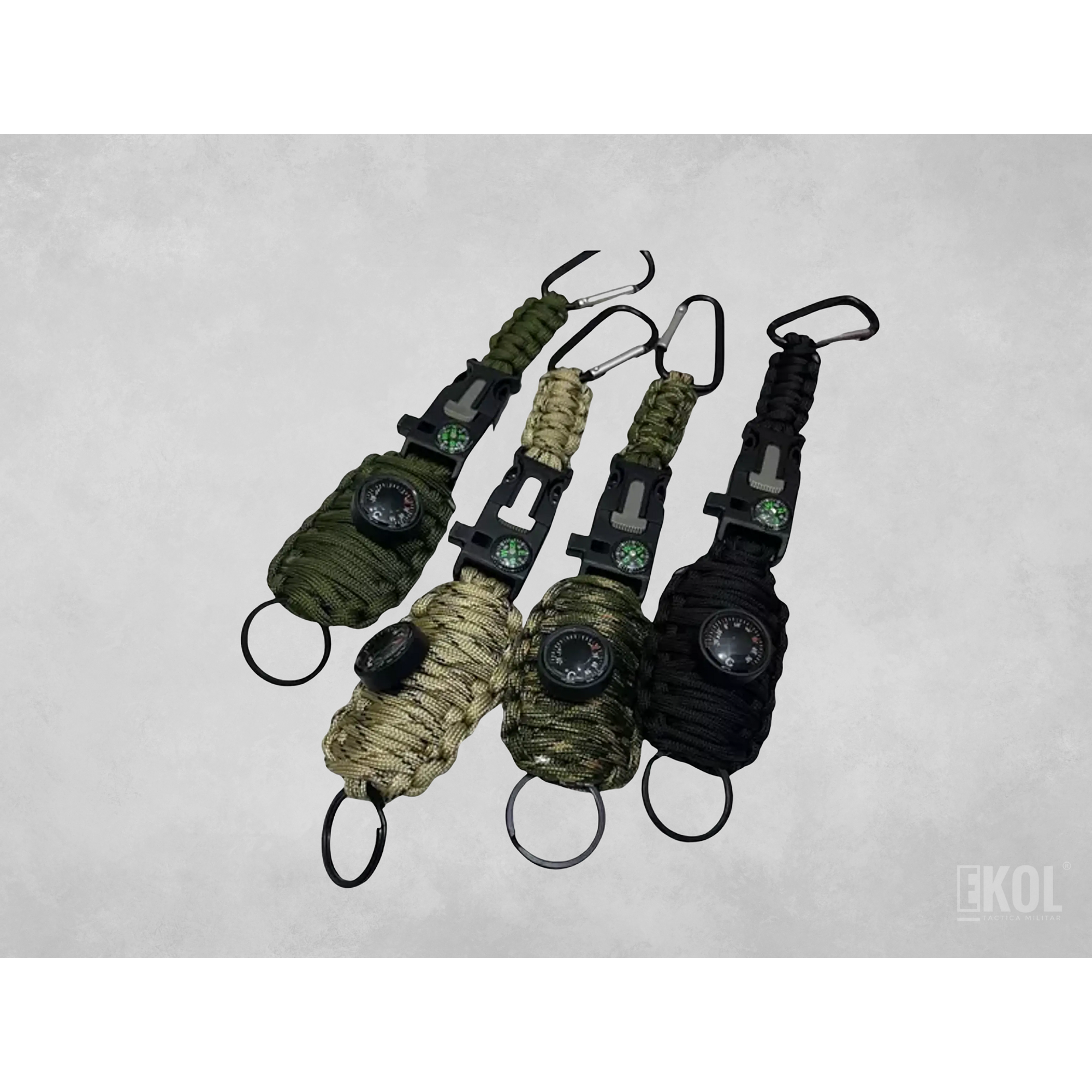 Paracord Kit De Pesca Con Mosquetón Brújula Silbato Pedernal 5