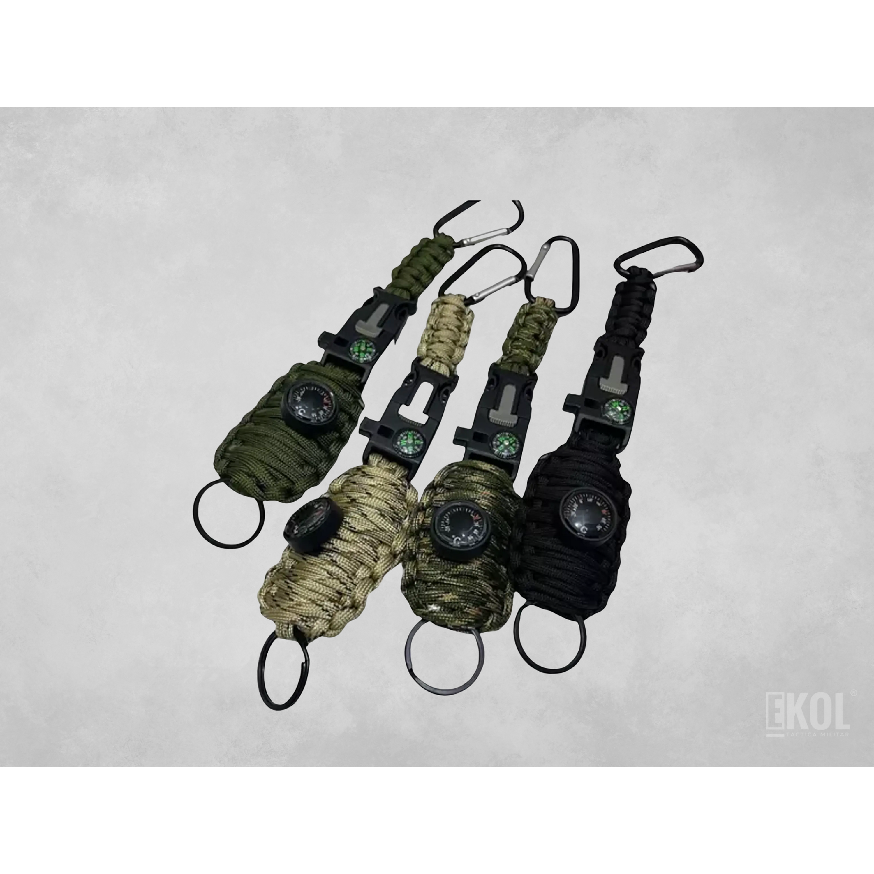 Paracord Kit De Pesca Con Mosquetón Brújula Silbato Pedernal 5