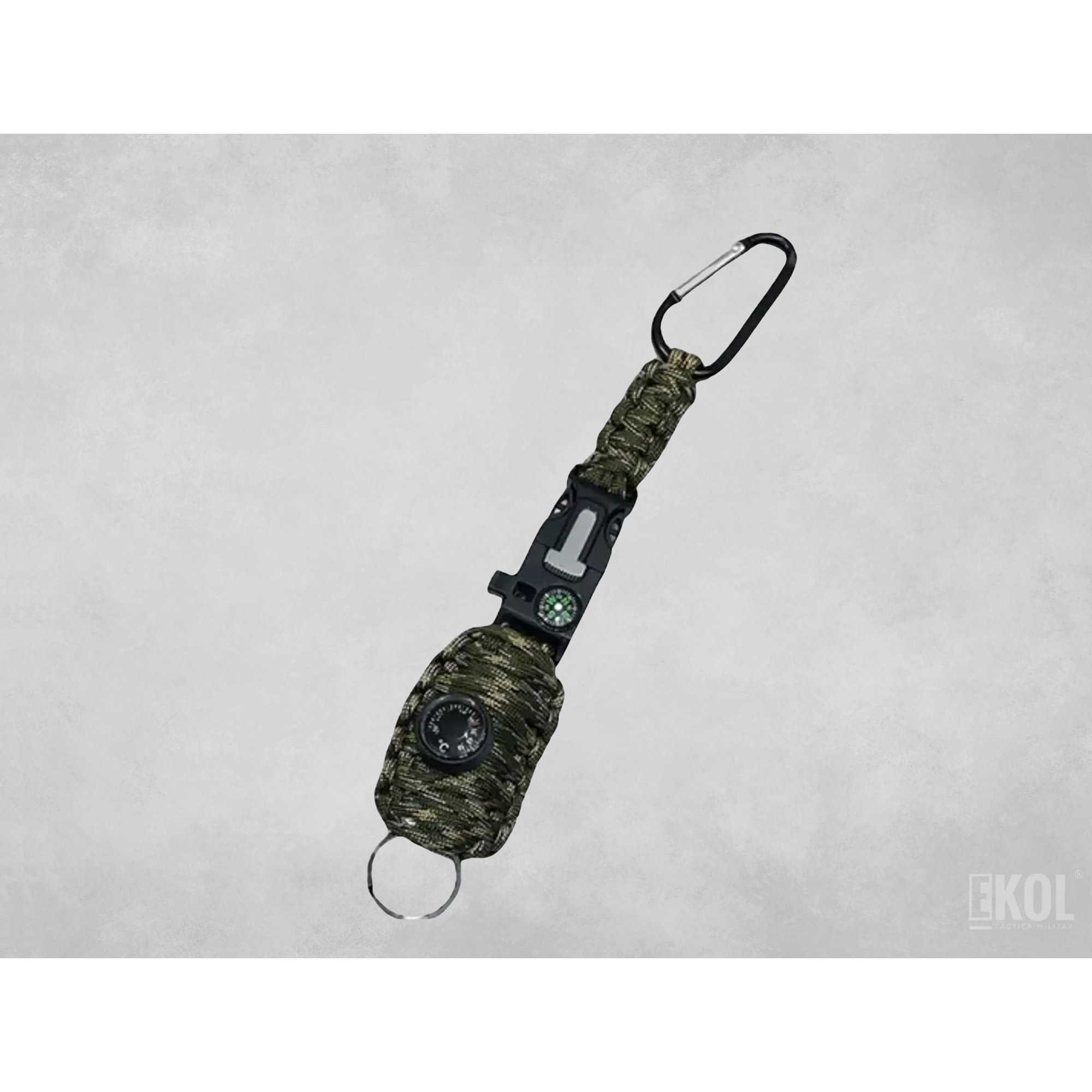 Paracord Kit De Pesca Con Mosquetón Brújula Silbato Pedernal 4