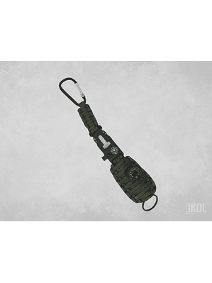 Paracord Kit De Pesca Con Mosquetón Brújula Silbato Pedernal