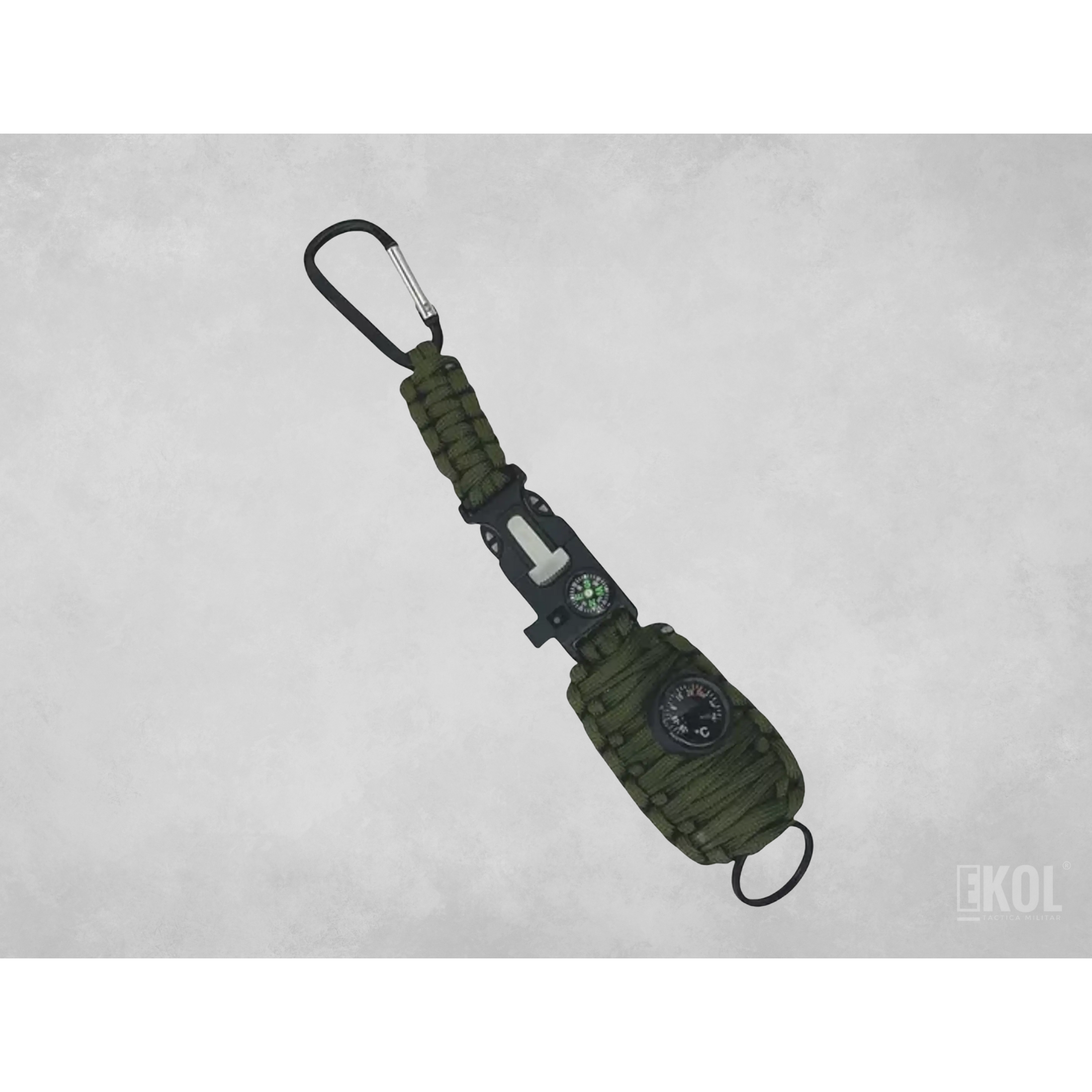 Paracord Kit De Pesca Con Mosquetón Brújula Silbato Pedernal 2