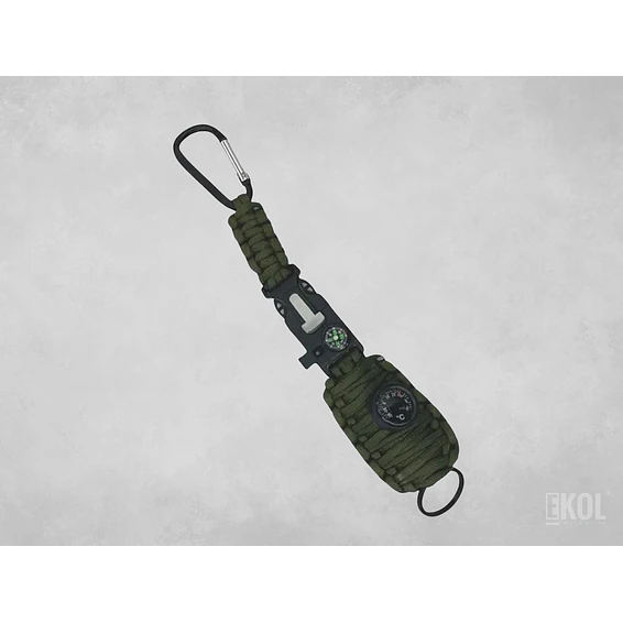Paracord Kit De Pesca Con Mosquetón Brújula Silbato Pedernal 2