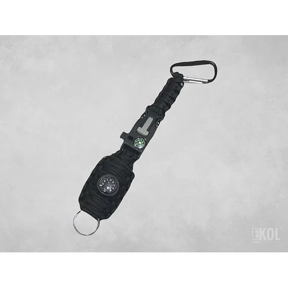 Paracord Kit De Pesca Con Mosquetón Brújula Silbato Pedernal 1