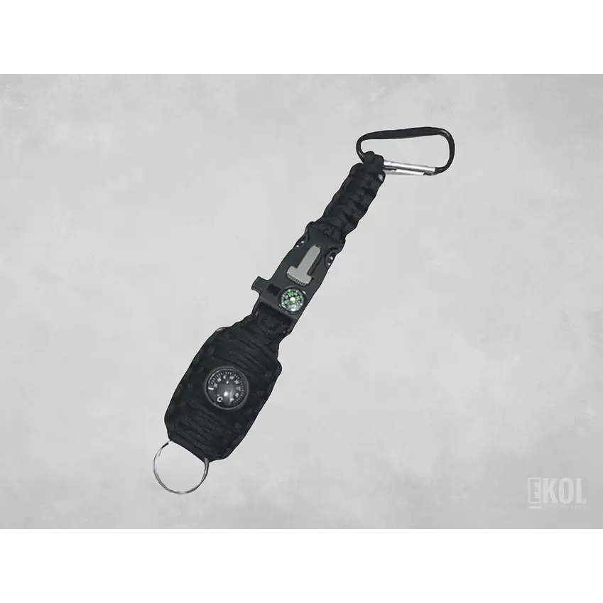 Paracord Kit De Pesca Con Mosquetón Brújula Silbato Pedernal 1