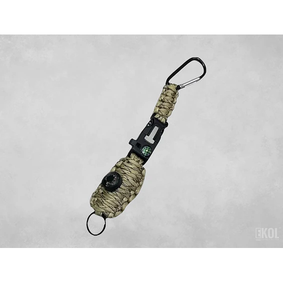 Paracord Kit De Pesca Con Mosquetón Brújula Silbato Pedernal 3