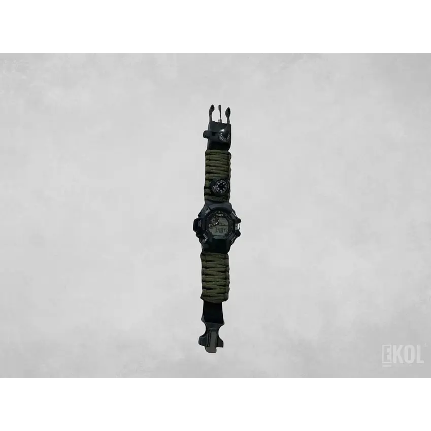 Reloj Paracord Yuse Supervivencia 6 En 1 + Brujula + Pedernal 3