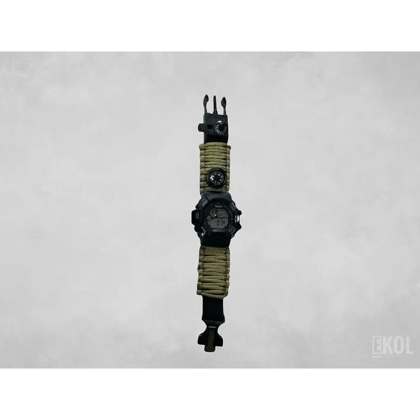 Reloj Paracord Yuse Supervivencia 6 En 1 + Brujula + Pedernal 2