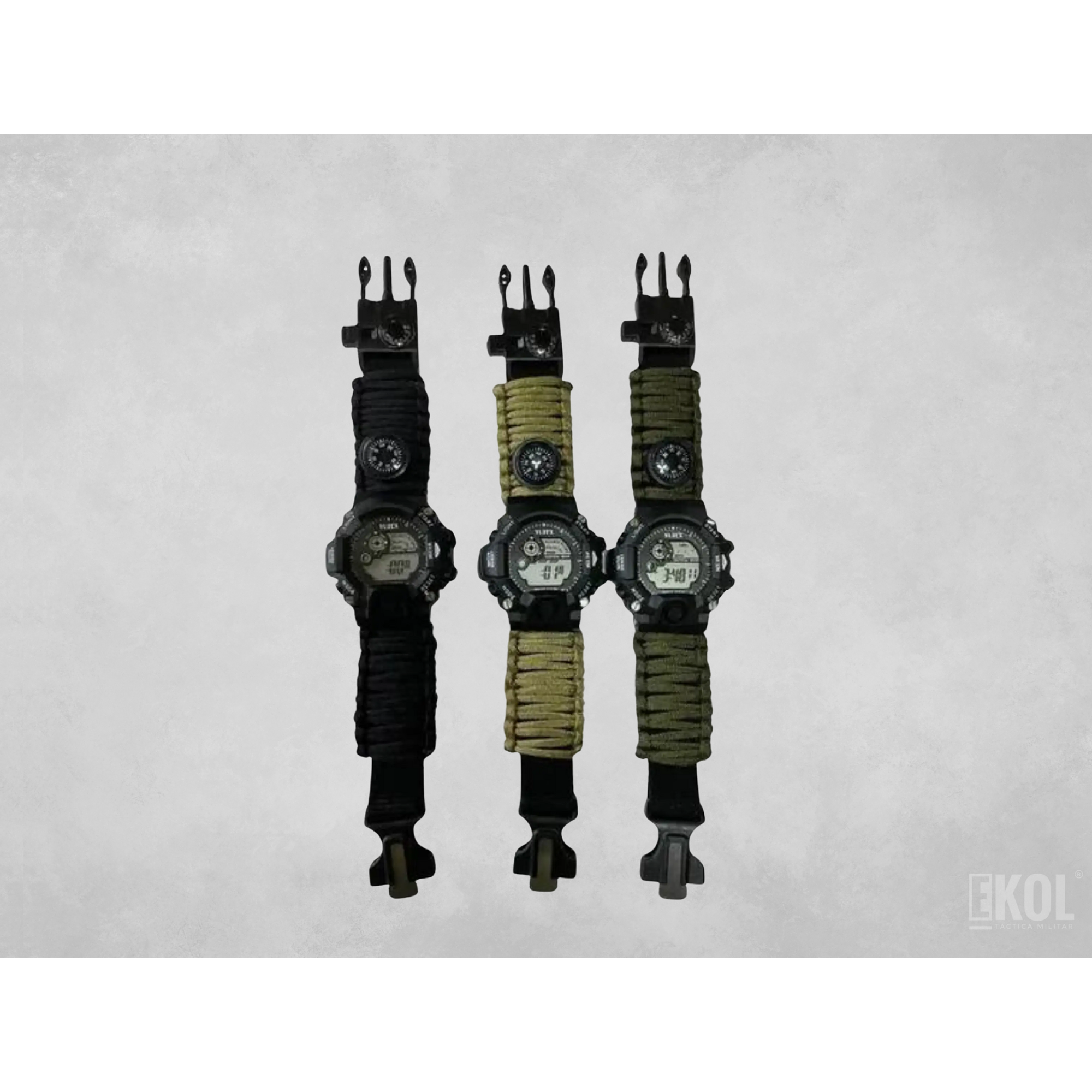Reloj Paracord Yuse Supervivencia 6 En 1 + Brujula + Pedernal 4