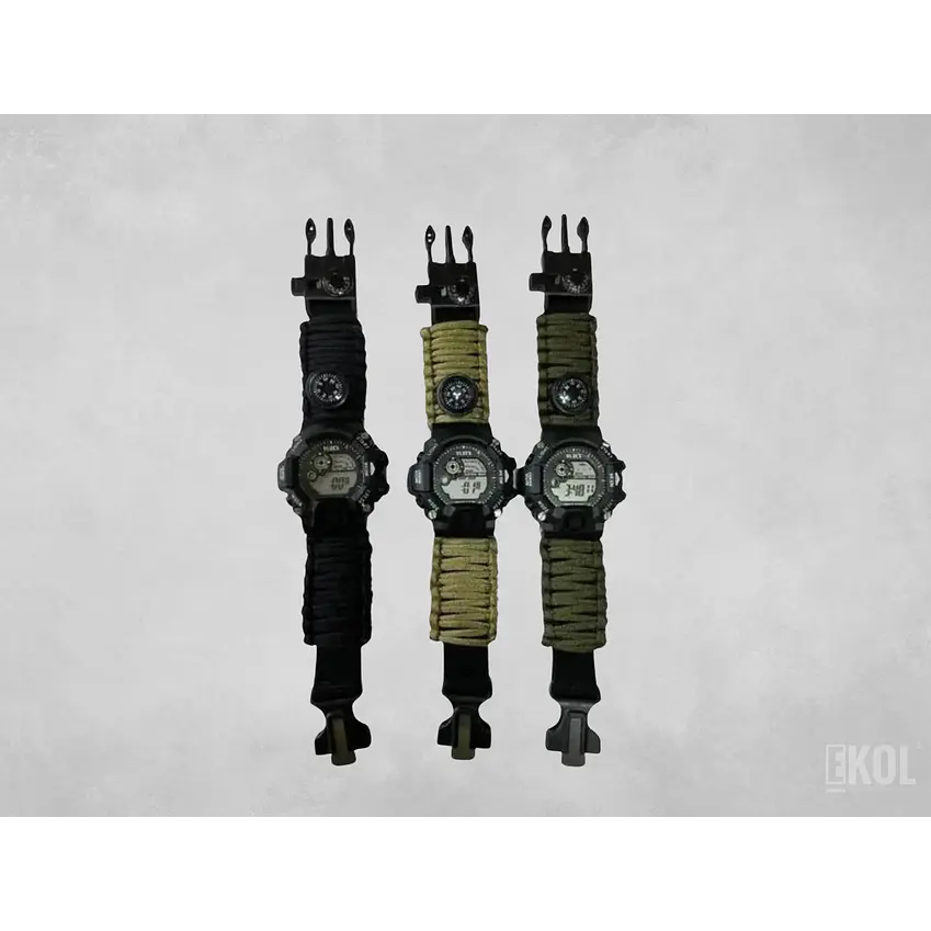Reloj Paracord Yuse Supervivencia 6 En 1 + Brujula + Pedernal 4