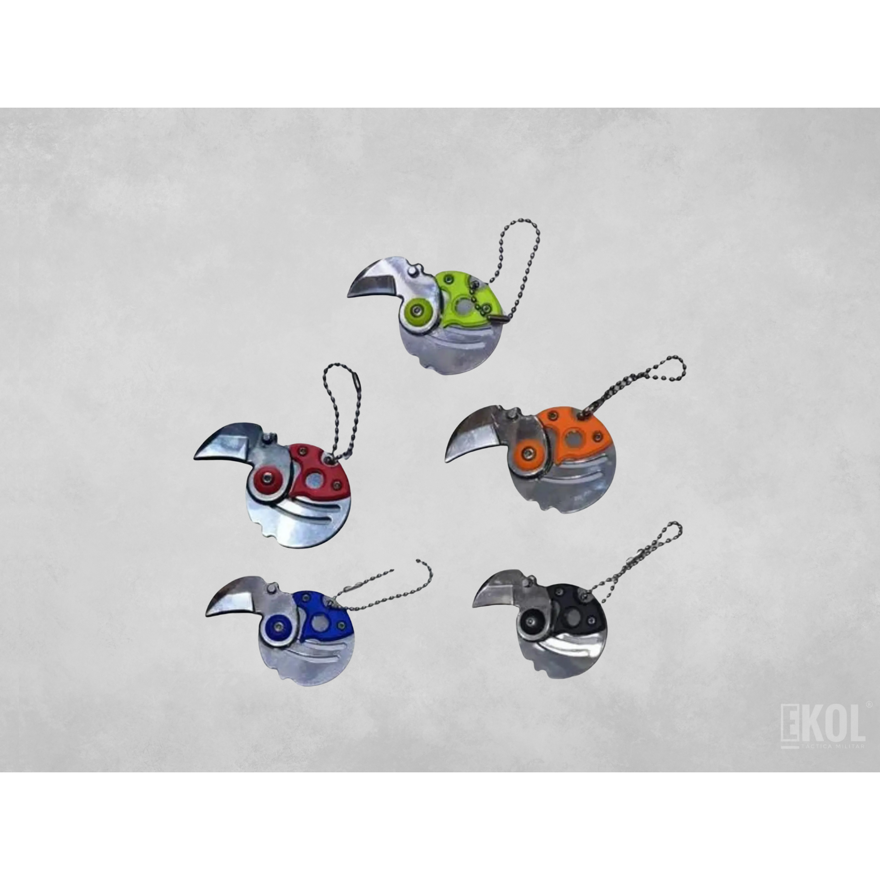 Cuchillo Garra Mini Plegable Llavero + 6Destornilladores 9