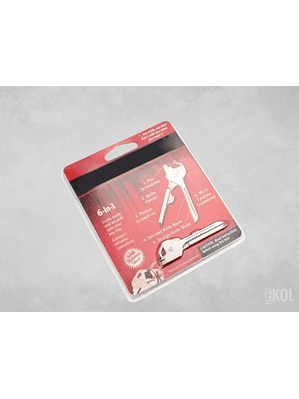 LLAVE MULTIFUNCIONAL TIPO LLAVERO TÁCTICO BOLSILLO 6 EN 1