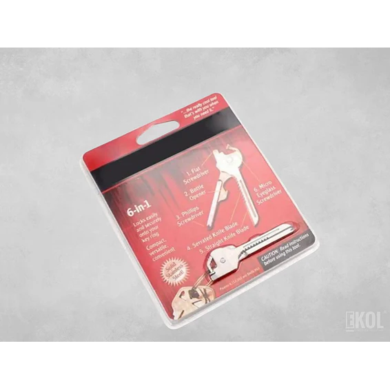 LLAVE MULTIFUNCIONAL TIPO LLAVERO TÁCTICO BOLSILLO 6 EN 1 2