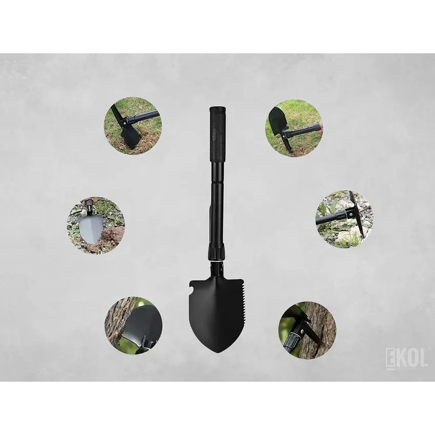 Pala Pico Camping Plegable Negro Camping Trekking Montañismo 4