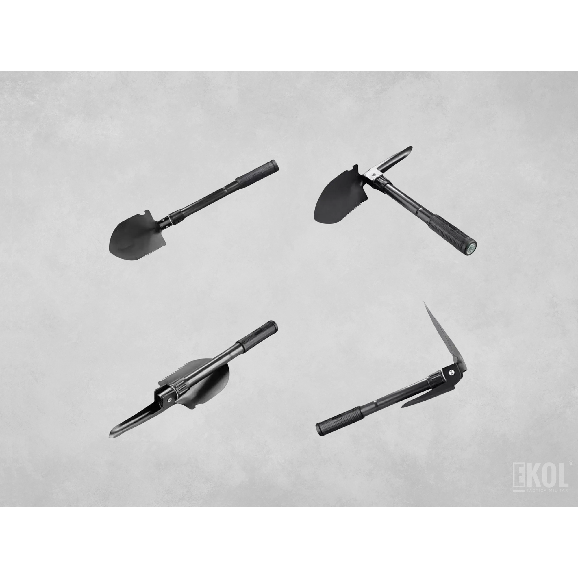 Pala Pico Camping Plegable Negro Camping Trekking Montañismo 5