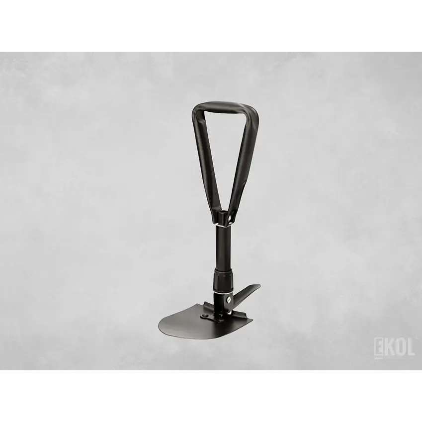 Pala Portátil Plegable Negra Grande Estuche Camping Montañismo  5
