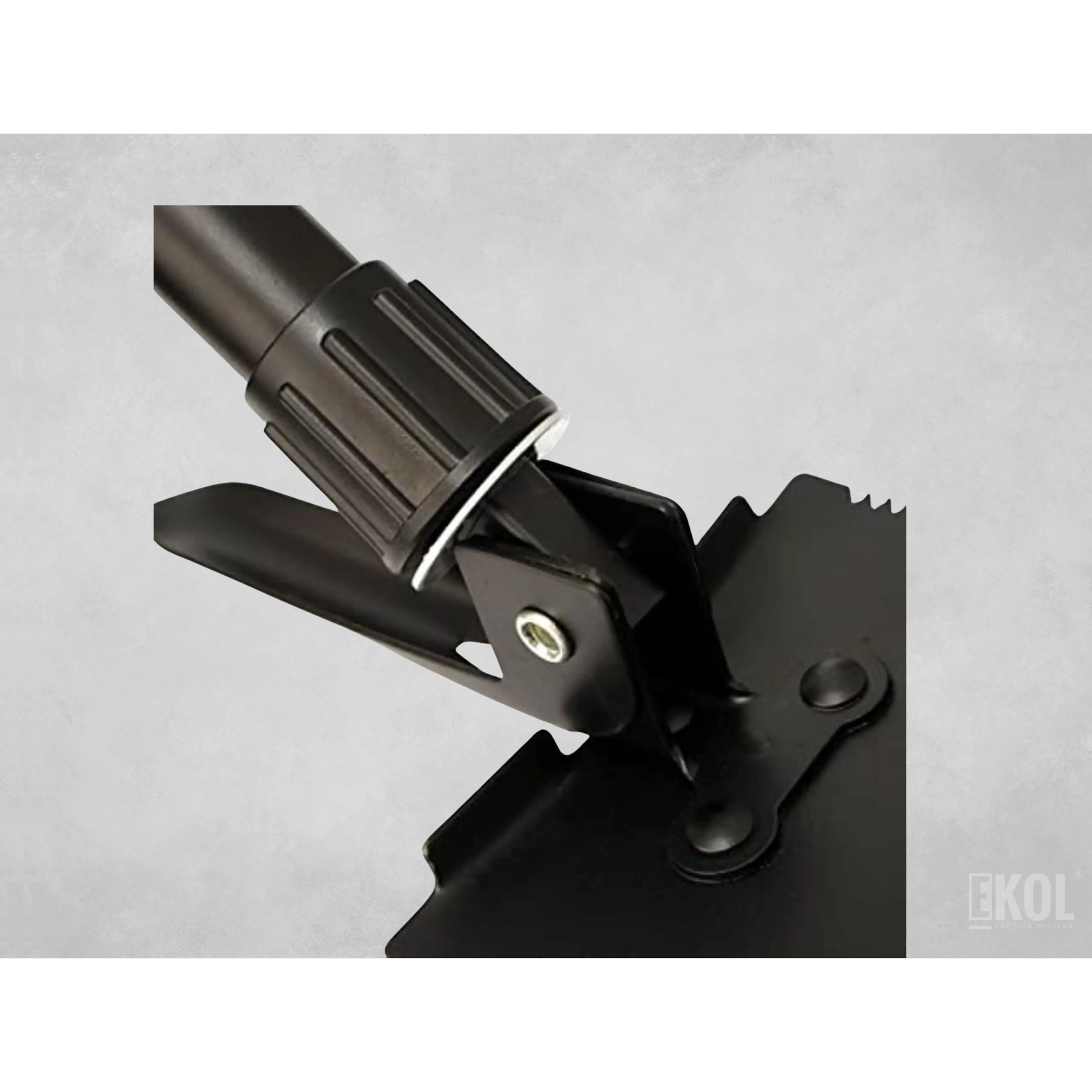 Pala Portátil Plegable Negra Grande Estuche Camping Montañismo  6