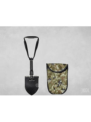 Pala Portátil Plegable Negra Grande Estuche Camping Montañismo 