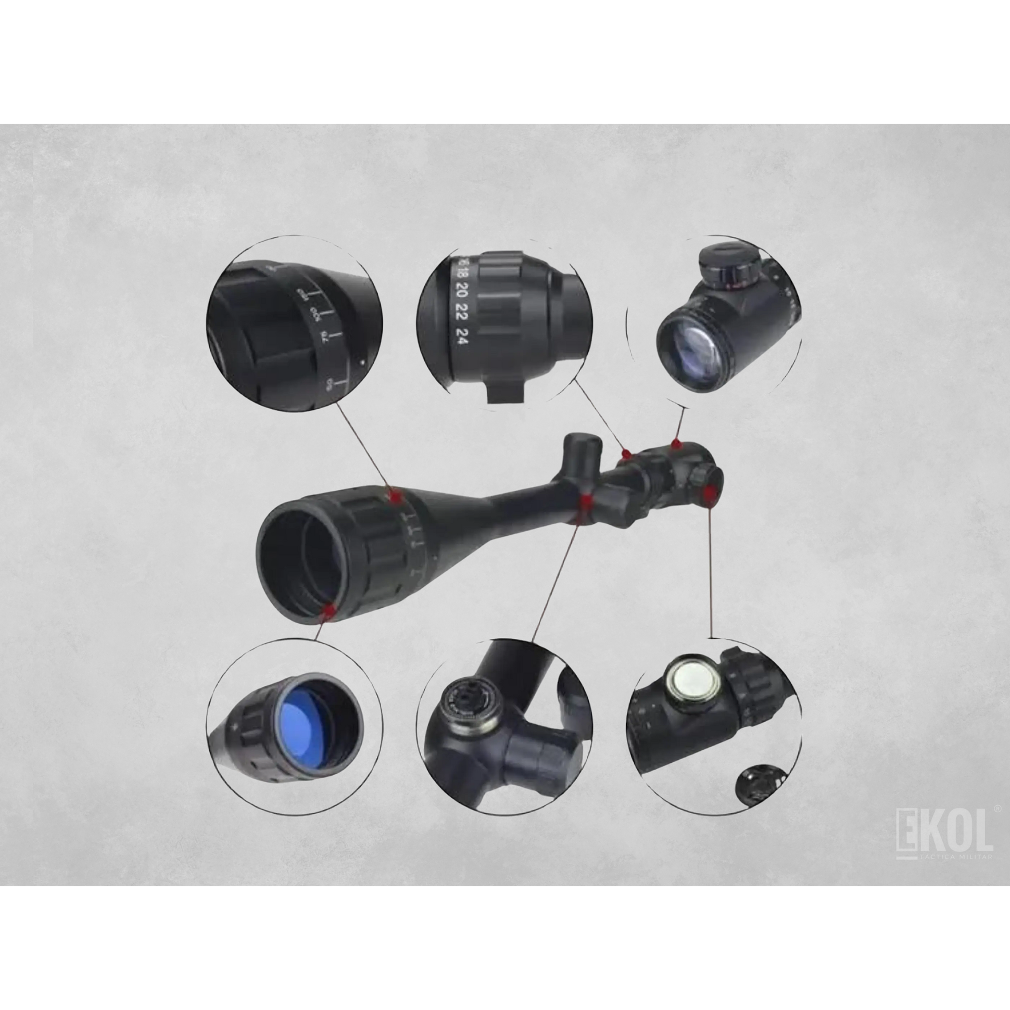 Mira Telescopica + Accesorios Comet 6-24x50 Modelo Aoeg 4