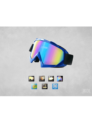 Antiparras Nieve Moto Snowboard 100% UV Tornasol Deportivo