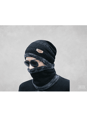 Gorro Lana Beanie Interior Chiporro + Cuello Invierno 