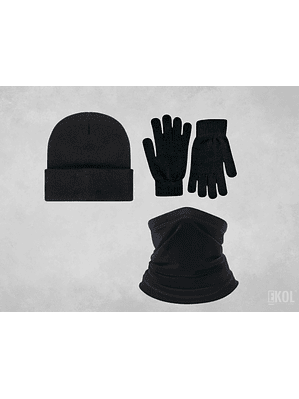 Set Invierno: Gorro Polar Cuello Polar Y Guante De Lana