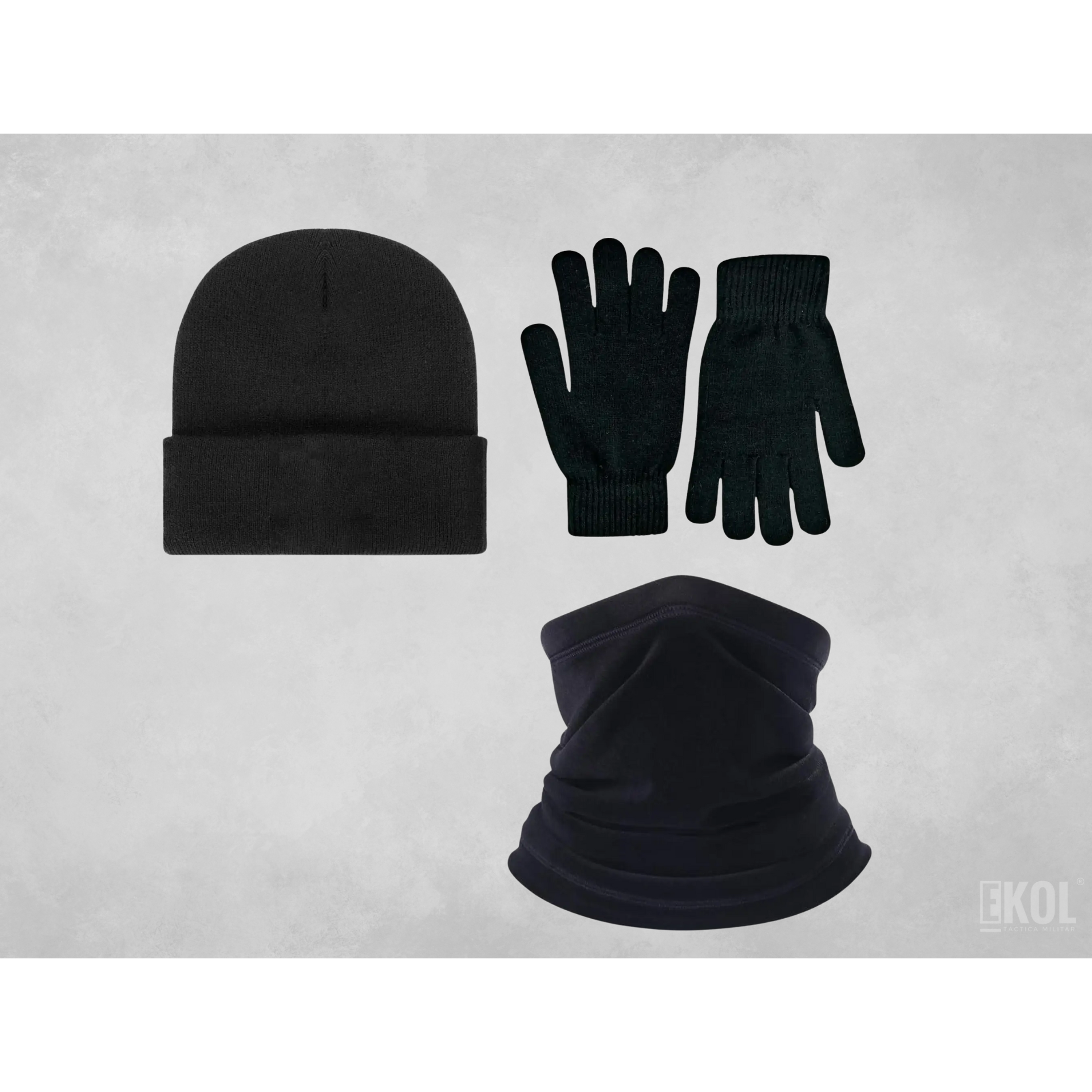 Set Invierno: Gorro Polar Cuello Polar Y Guante De Lana 1