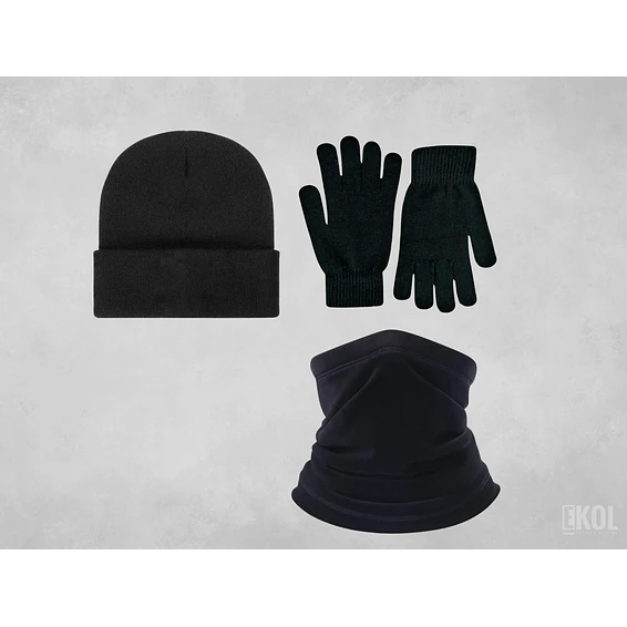 Set Invierno: Gorro Polar Cuello Polar Y Guante De Lana 1
