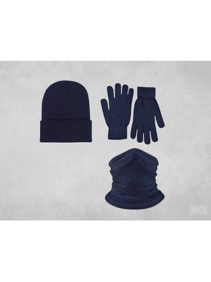 Set Invierno: Gorro Polar Cuello Polar Y Guante De Lana