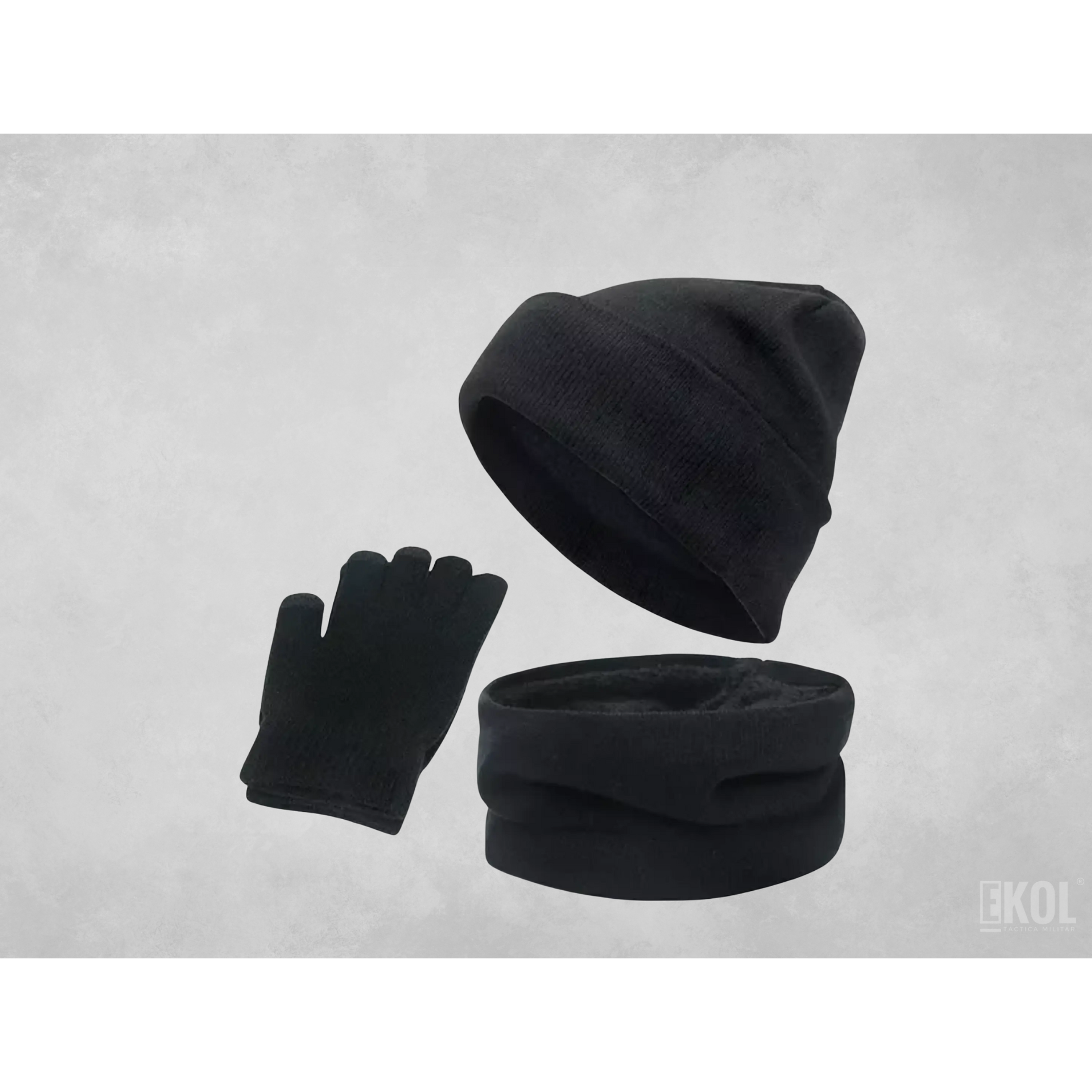 Set Invierno: Gorro Polar Cuello Polar Y Guante De Lana 5