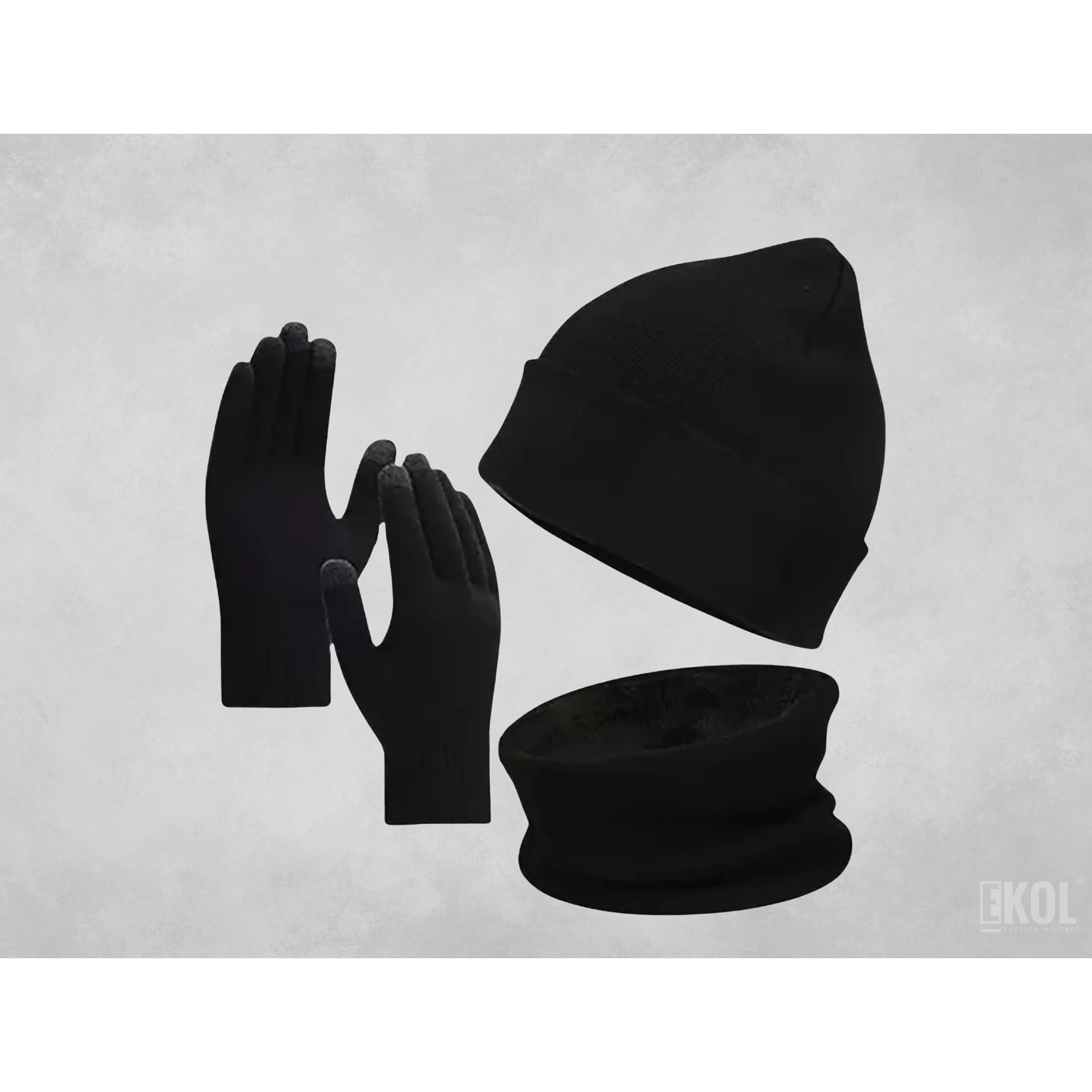 Set Invierno: Gorro Polar Cuello Polar Y Guante De Lana 6