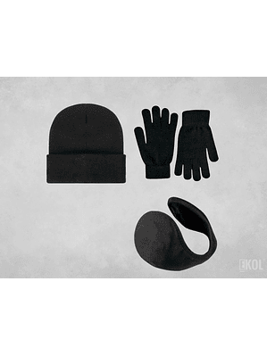 Set Invierno: Gorro Polar Orejera Y Guante De Lana