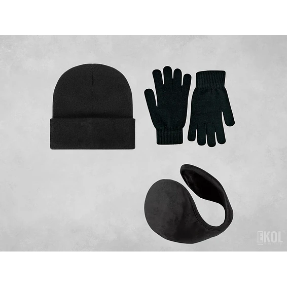 Set Invierno: Gorro Polar Orejera Y Guante De Lana 1