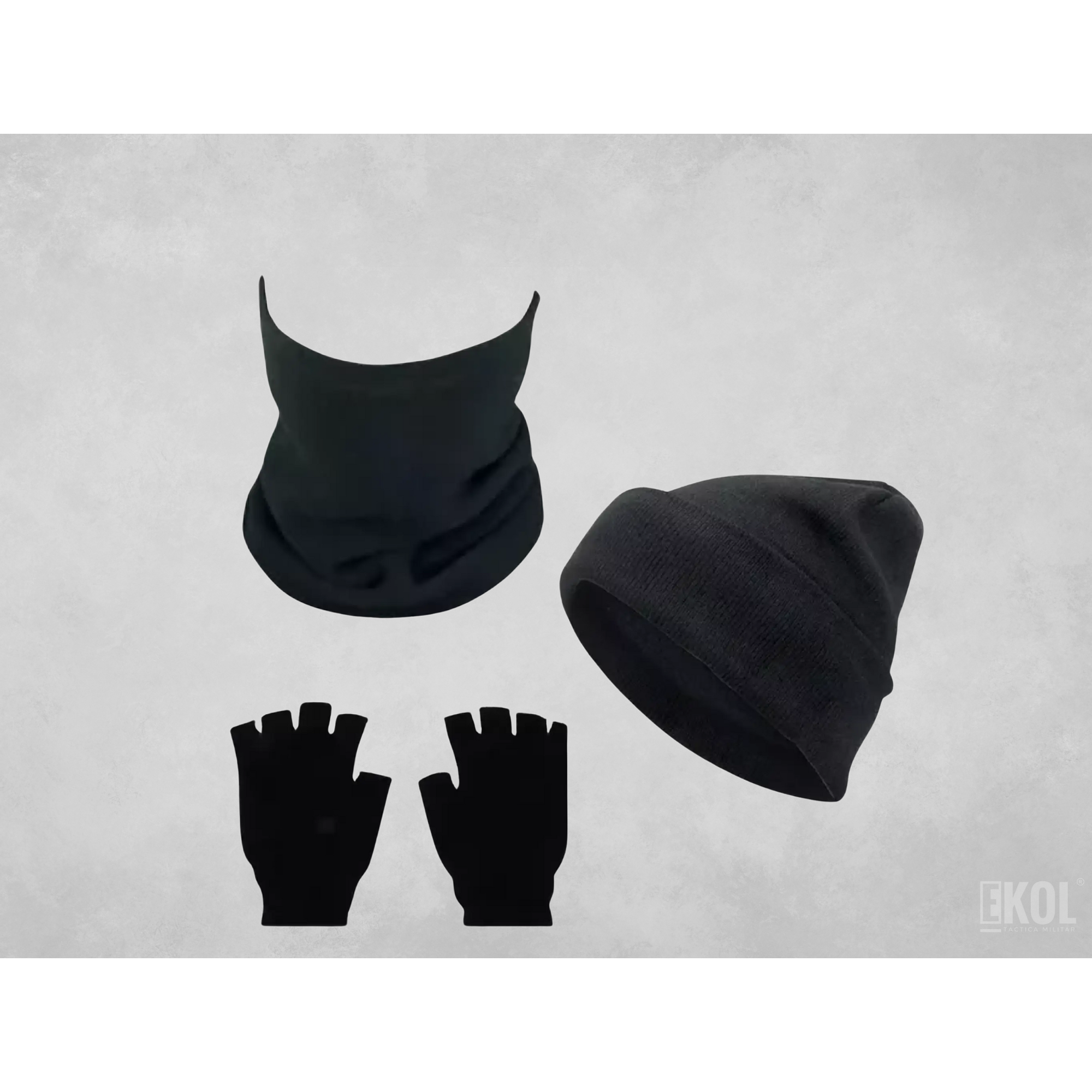 Set Invierno: Gorro Polar Cuello Polar Y Guante Sin Dedos 2