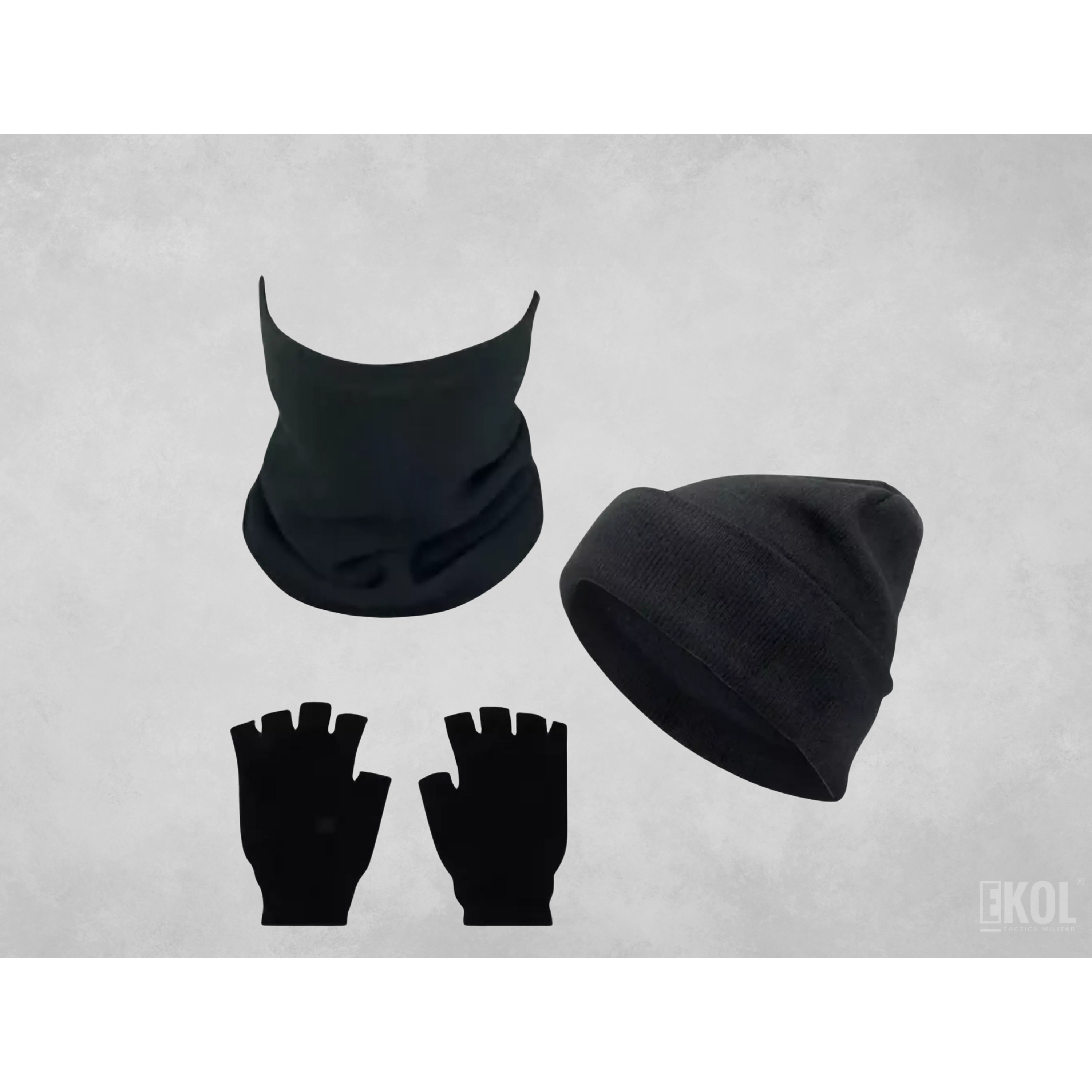 Set Invierno: Gorro Polar Cuello Polar Y Guante Sin Dedos 2