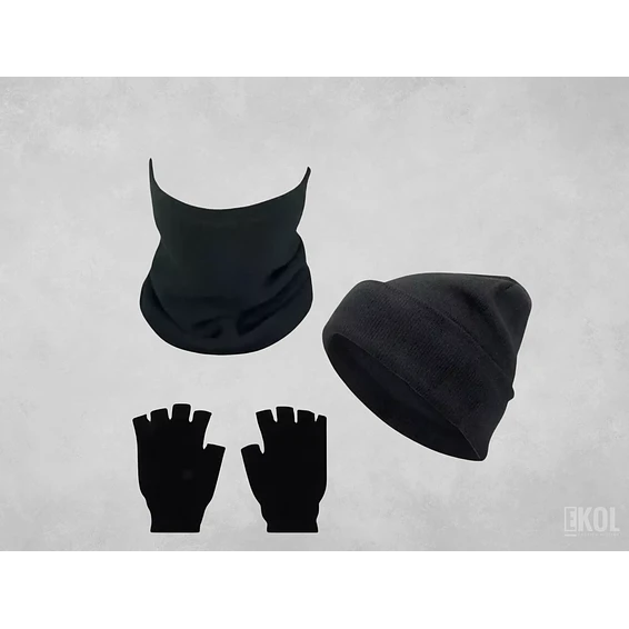 Set Invierno: Gorro Polar Cuello Polar Y Guante Sin Dedos 2