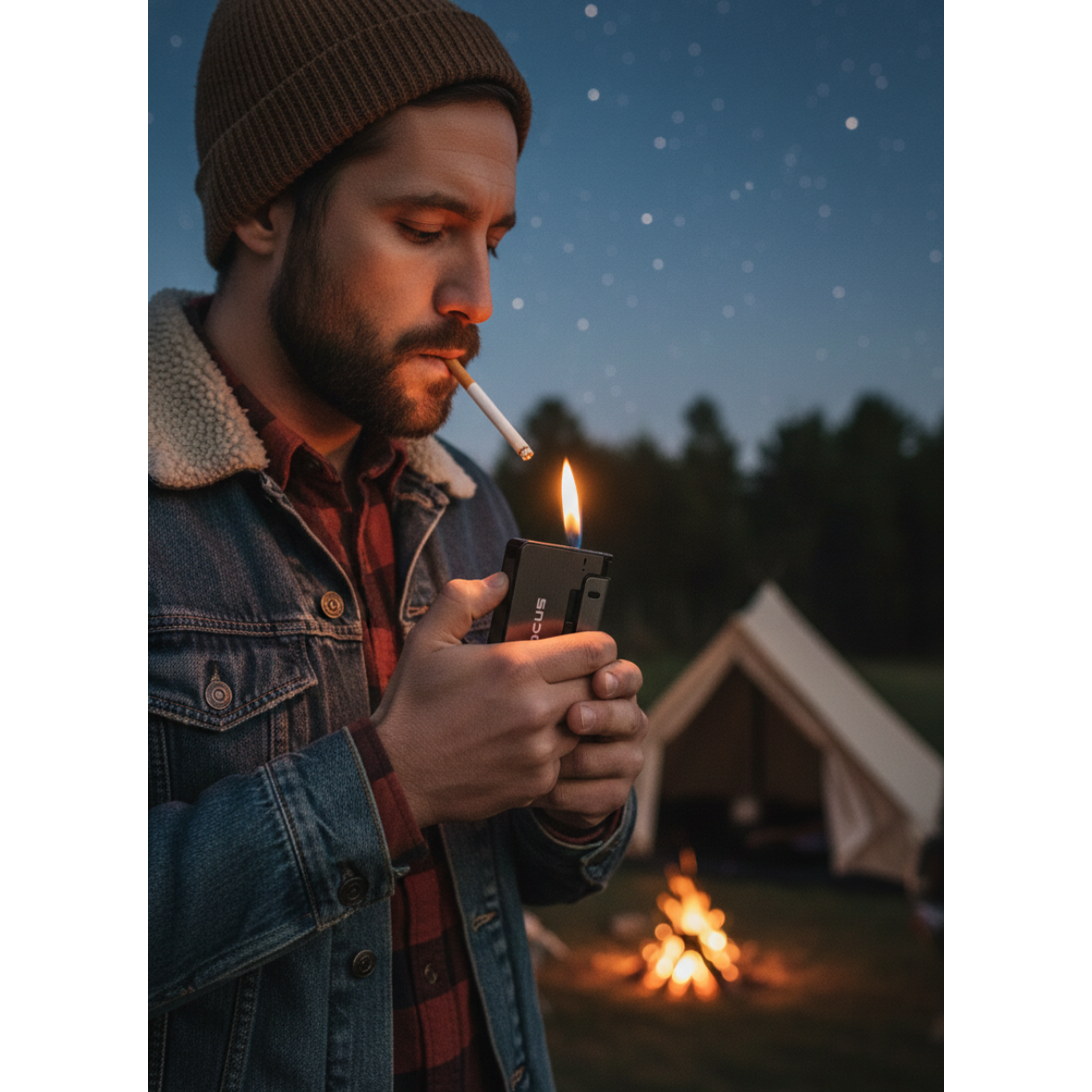 Cigarrera Automática Focus Con Porta Encendedor 8