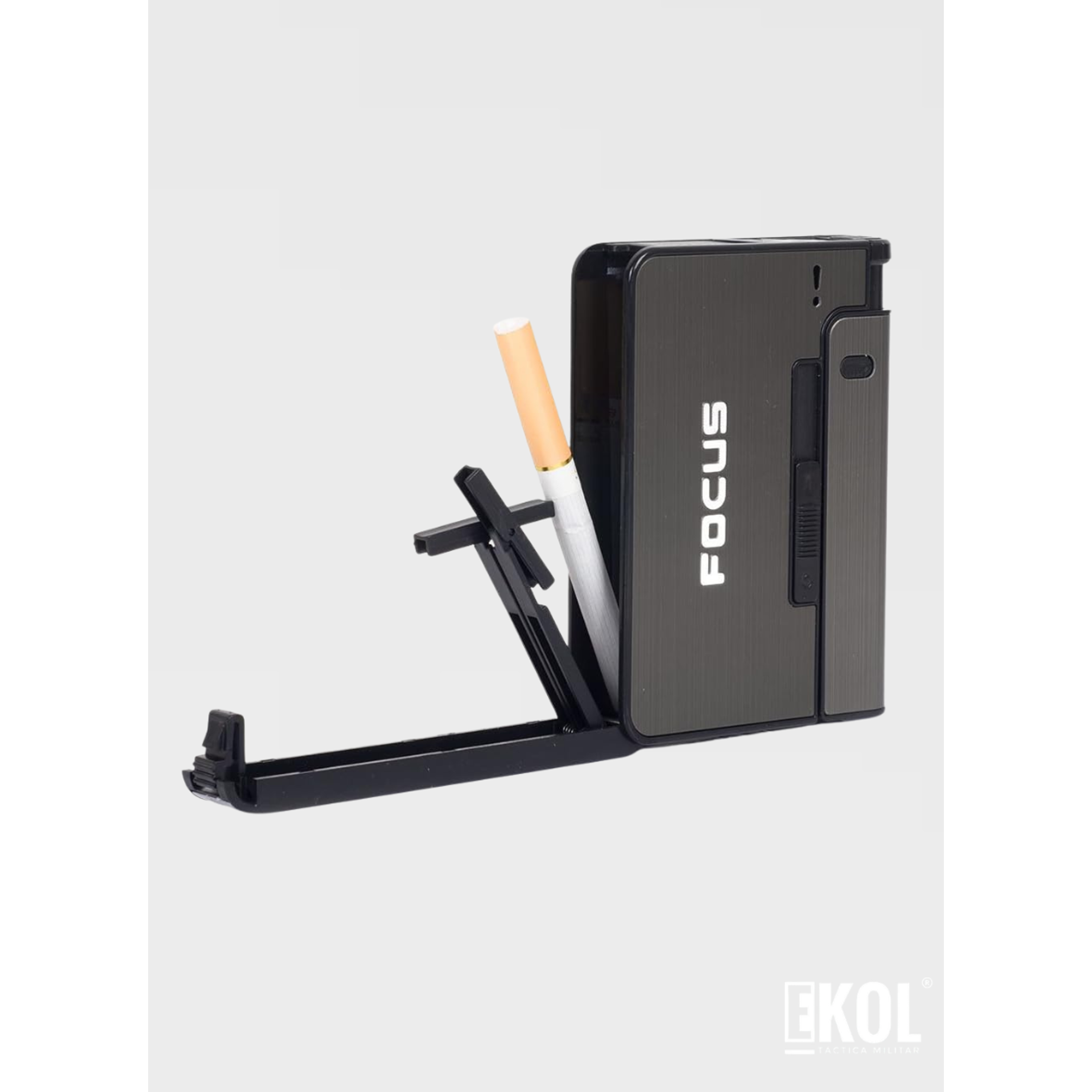 Cigarrera Automática Focus Con Porta Encendedor 4