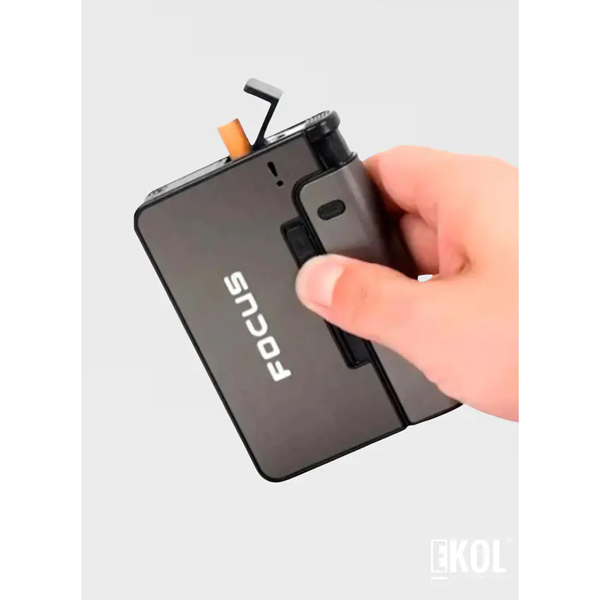 Cigarrera Automática Focus Con Porta Encendedor 5