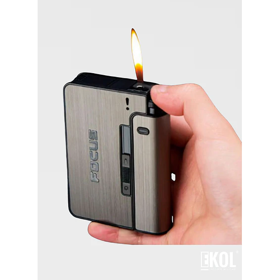 Cigarrera Automática Focus Con Porta Encendedor 6