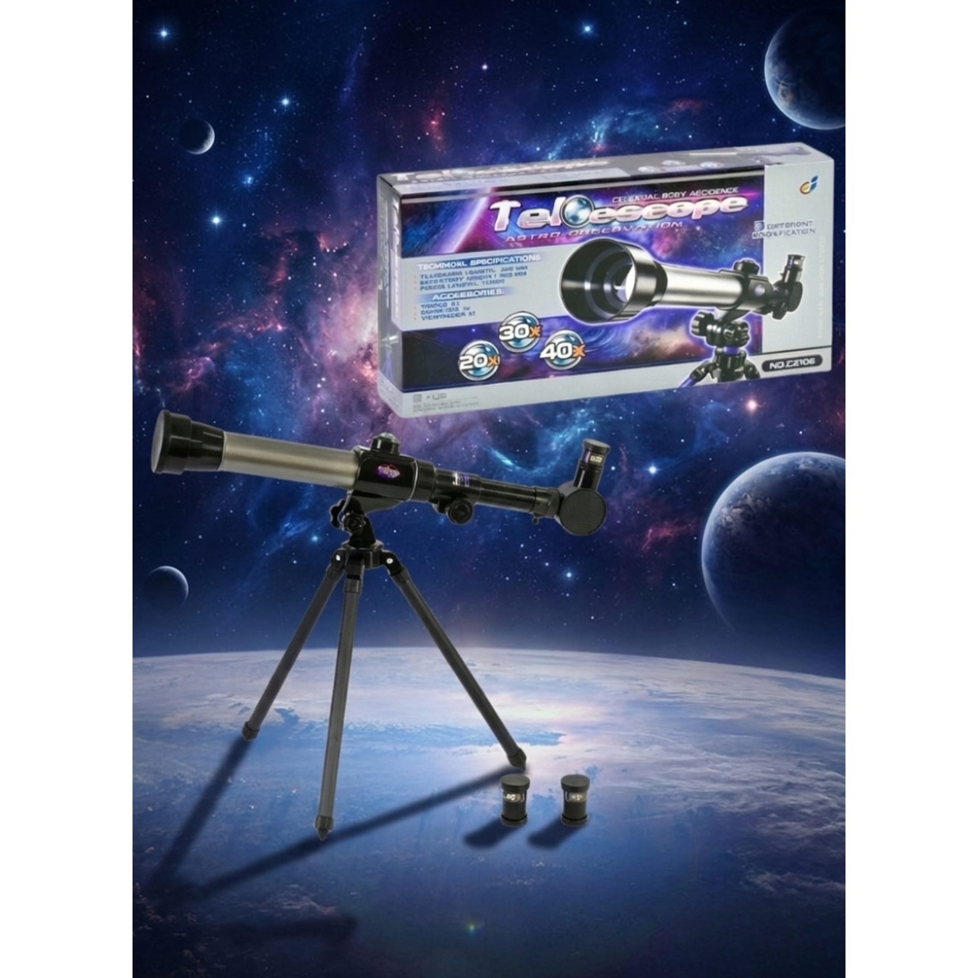 Telescopio Monocular Híbrido Astronómico y Terrestre + Trípode | Aumentos 20x 30x 40x 1