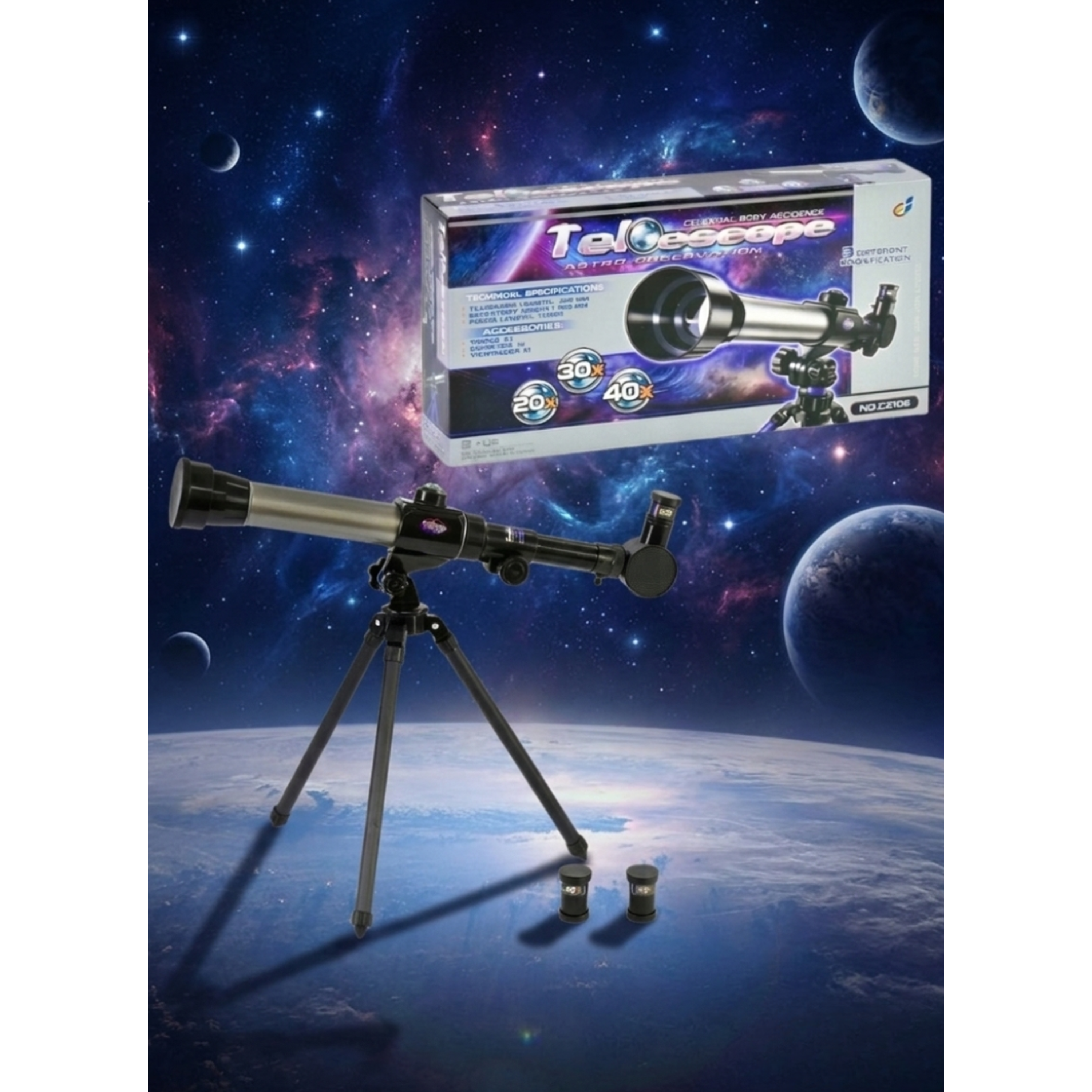 Telescopio Monocular Híbrido Astronómico y Terrestre + Trípode | Aumentos 20x 30x 40x 1