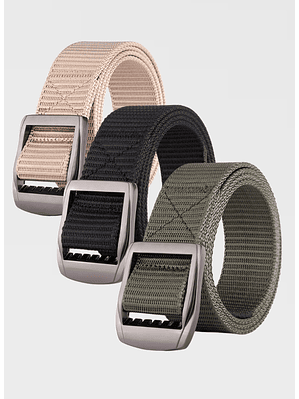Cinturón de Lona Ajustable para Hombre - Estilo Casual y Militar