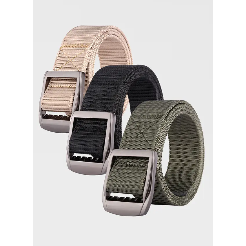 Cinturón de Lona Ajustable para Hombre - Estilo Casual y Militar 2