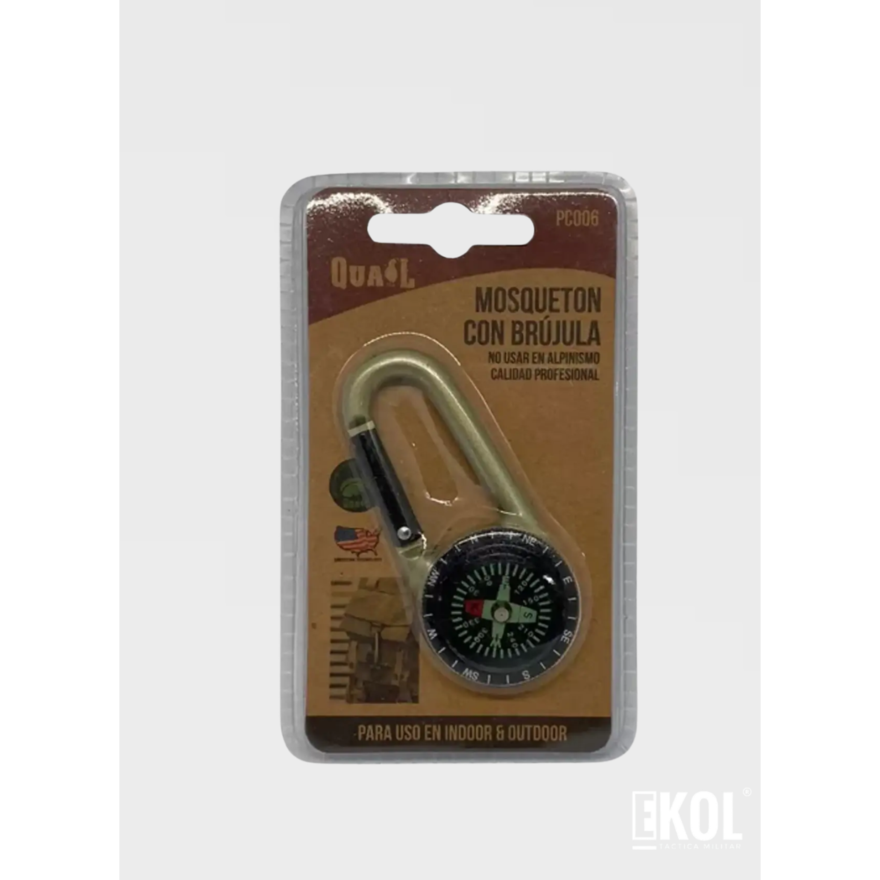 Mosqueton Quail C/brujula Multifuncional Camping 5