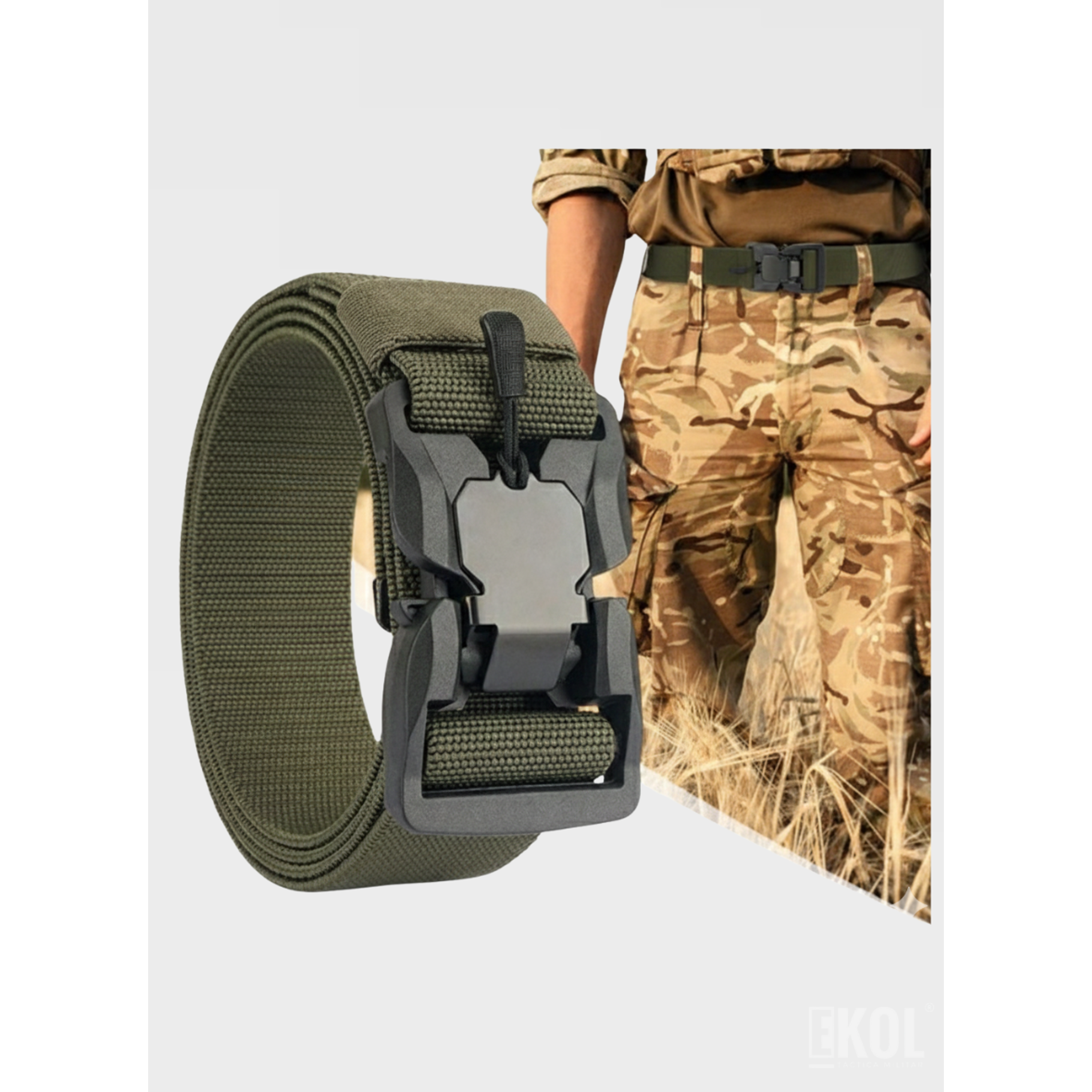 Cinturón Táctico Militar de Nylon con Hebilla de Liberación Rápida - Ajustable y de Alta Resistencia 4